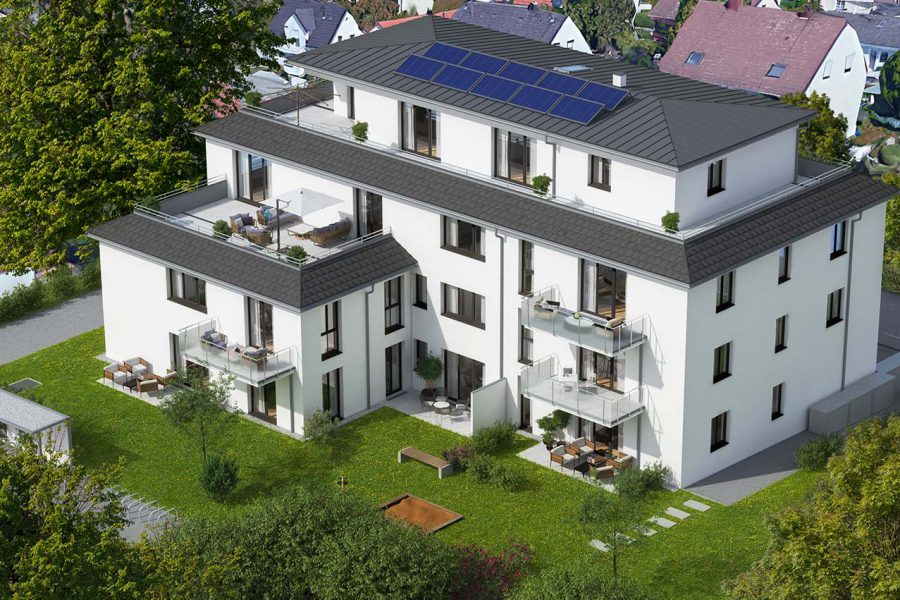 Fürstenfelder Terassen_Landsberger Straße 33 j, Fürstenfeldbruck_Immobau Projekt - Bauträger & Projektentwickler für Immobilien in München_von oben